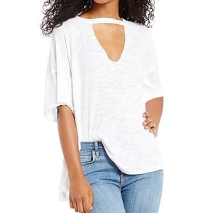Free People Jordan Cut Out V Neck Tee